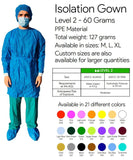 ISO Certified Isolation Gown Level 2 (Ocean)